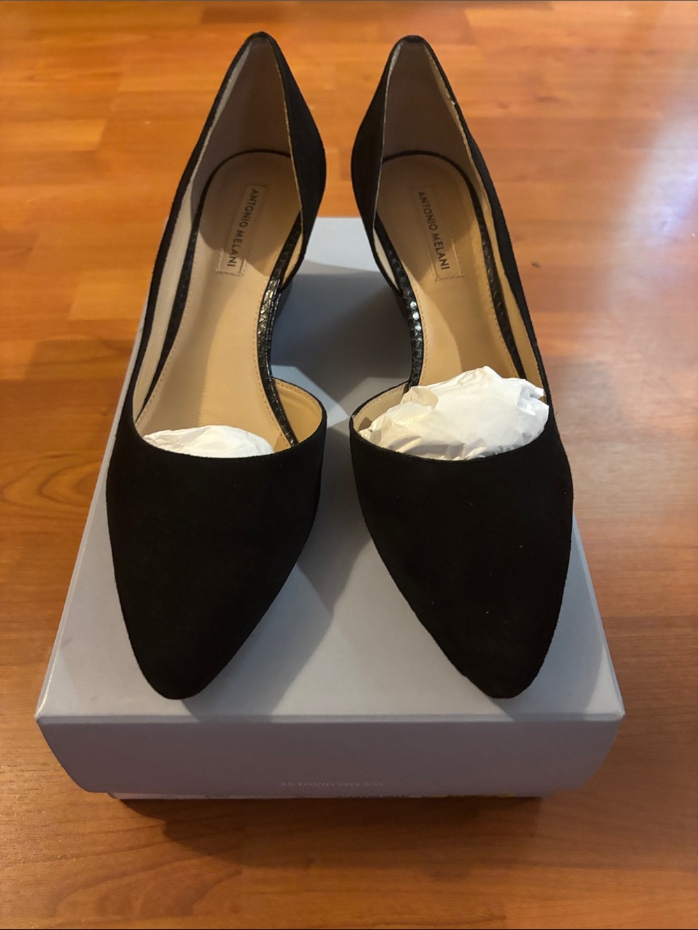 ANTONIO MELANI Black Pointed Toe D'Orsay Pumps
